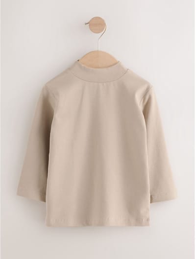 Next - Jongens - T-shirt met lange mouwen en col - Naturel