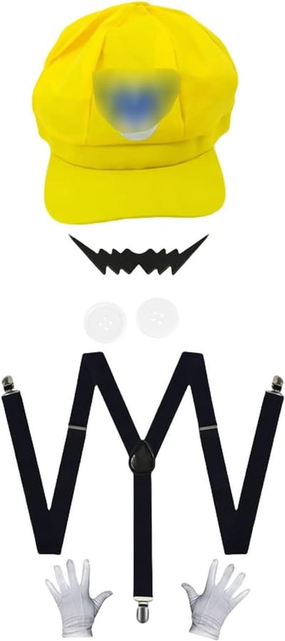 7-delige Cosplay Kostuum Accessoires Set met Hoeden, Snorren, Witte Handschoenen en Elastische Steunen voor Mannen en Vrouwen