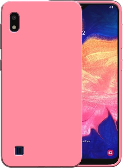 Smartphonica Siliconen hoesje voor Samsung Galaxy A10 case met zachte binnenkant - Roze geschikt voor Samsung Galaxy A10