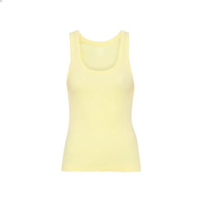 Geribd damestopje Colorful Standard Organic soft yellow
