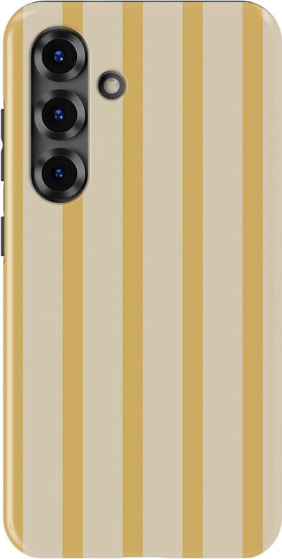 DripCase Gestreept Hoesje Samsung Galaxy S25 | Backcover met Mag | Stripes Motief | Trendy Case Samsung Galaxy S25 met Strepen Vanilla Drop