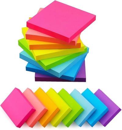 Zelfklevende Notitieblaadjes - Post-its Blokjes - Notities Maken - Multi-kleur Optie - 8x 3x3 inch & 8x 1.5x2 inch - Meerkleurig