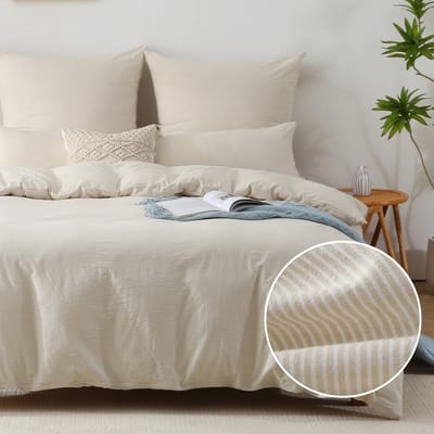 Unyqoos ® Beddengoedset van 135 x 200 cm met Stijlvolle Gestreepte Ontwerp en Hoogwaardige Katoen