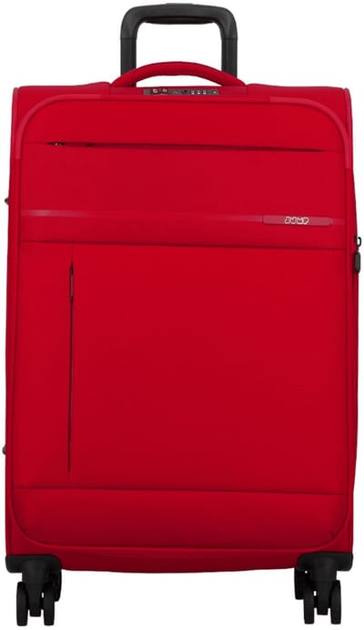 Jump Monthélys 4 wielen Trolley 67 cm met uitbreidingsplooi - Zachte bagage - TSA slot - red