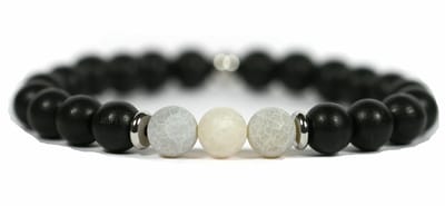 Heaven Eleven - heren armband - Zwart hout - 10mm - agaat kralen - 20cm