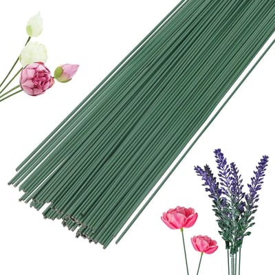 Draad voor Bloemen, 60 Stuks, 2 mm Dikte, 30 cm Lengte, Groen Bloemsteeldraad voor DIY Bloemenboeketten en Handwerk