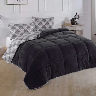 NORDIC SCHILLER Dekbed - 4-Seizoenen & Dubbelzijdig - Ultiem Comfort - Machinewasbaar - 215 cm x 235 cm - Antraciet