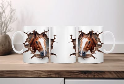 Koffiemok 3d boerderijdieren Paard