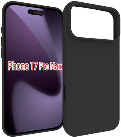 MobyDefend Hoesje - Geschikt voor iPhone 17 Pro Max - TPU Backcover - Mat Zwart