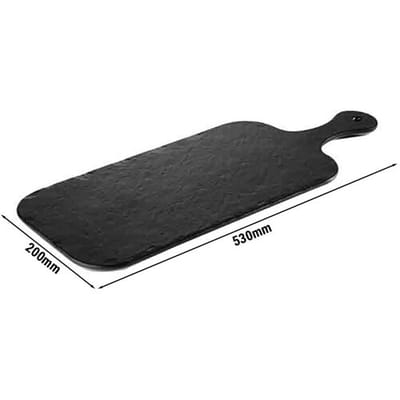 GGM Gastro (6 Stück) Tablett - SLATE ROCK - Melamin - 530x200mm - Höhe: 15mm
