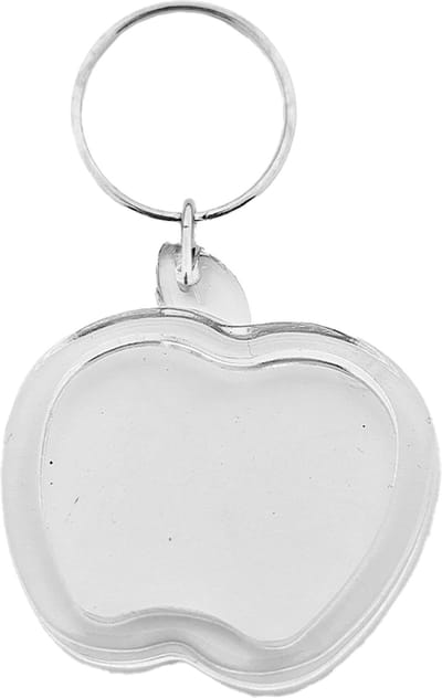 CombiCraft Plexiglas sleutelhanger blanco appel 40x45mm - 10 stuks