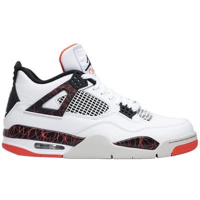 Air Jordan 4 Retro Pale Citron Heren Sneakers Wit Zwart Helder-Karmijnrood 308497-116 46 white