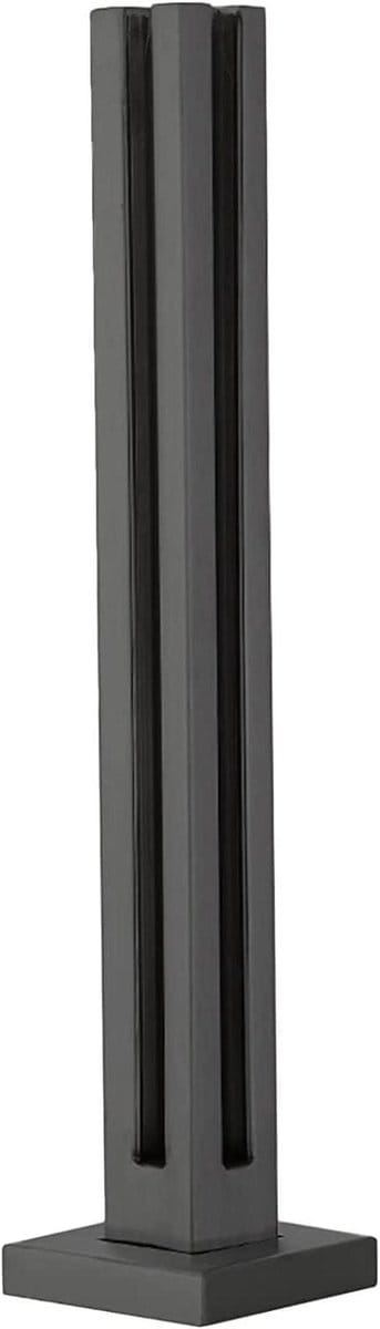 Veranda Glas Hek Paal - Glazen Reling Kolom - Terras Afscheiding - Roestvrij Staal 304 - 125cm - Zwart