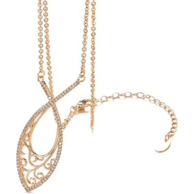 Tendances Colliers Pendentifs Couleur Or Rose Pour Femmes Accessoires Zircon Naturel Pendentif Fleur Creuse Bijoux Vintage beige