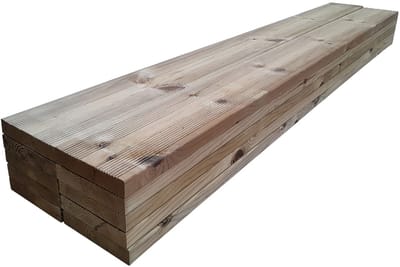 Voordeelpak 10 stuks Vlonderplank 160cm (2,32m²) - 27x145mm geïmpregneerd hout glad-geribbeld