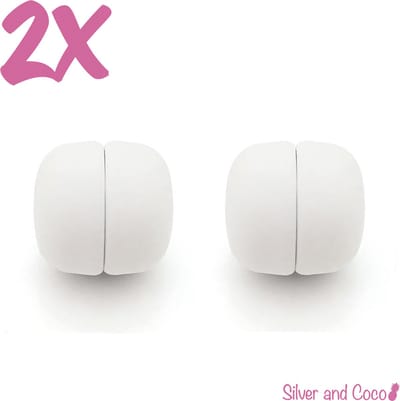 SilverAndCoco® - Hijab Magneten | Magneet voor Hoofddoek - Wit (2 stuks) + opberg tasje