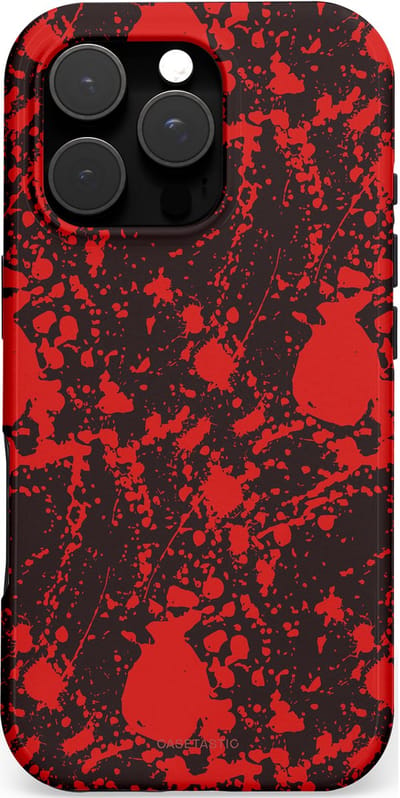 Casetastic hoesje geschikt voor Apple iPhone 16 Pro - MagSafe - Dubbellaagse bescherming - In de schaduw van bloed - Fashion Case - Zwart Bordeaux
