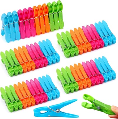 Antislip Wasknijpers - 60 Stuks Kunststof Klemmen voor Kleding, Handdoeken en Sokken