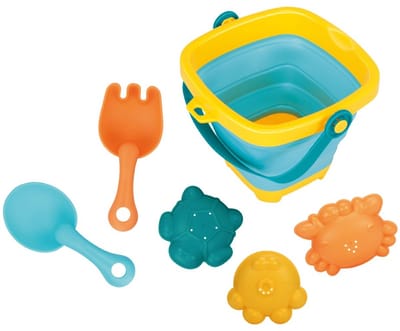 Baby Mix opvouwbare emmer strandspeelgoed 5-delig - Zandspeelset