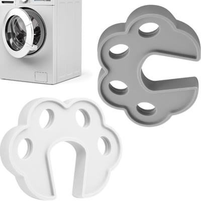 Set van 2 Deurstoppers voor Wasmachine, Droger en Vaatwasser, Silicoon voor Optimale Ventilatie, Houdt Lucht Fris en Droog, Grijs en Wit