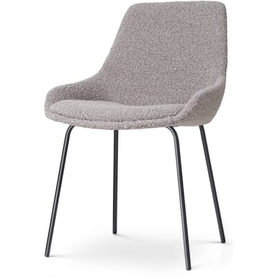 Nolon Nora-Isa Eetkamerstoel Bouclé Taupe - Stof - Zwart Onderstel - Design - Scandinavisch - Comfortabel