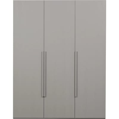 WOOOD Rens Kledingkast 3-Deurs - Noten/Grijs - 210x165x58