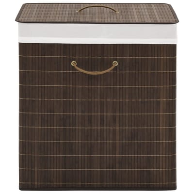 vidaXL - Wasmand - rechthoekig - bamboe - donkerbruin