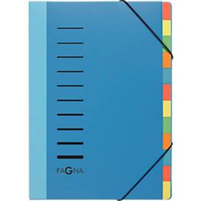 PAGNA sorteermap Color, voor A4, polypropeen, 12 waaiers, blauw