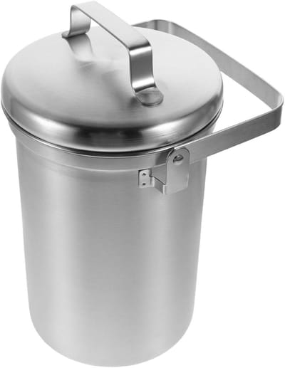 Keukencompostemmer - Afvalbak Aanrecht - Voedselresten Verwerken - Geurvrij Deksel - 1061 x 589 x 589 inch - Zilver