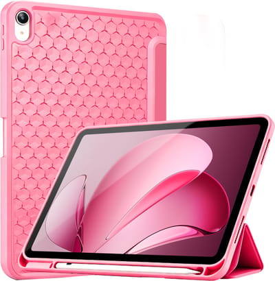 Sounix Tablet Hoes Geschikt voor Apple iPad 11 (2025) A16/iPad 10.9 Inch 10e generatie (2022) - Hoesje met Pencil Houder Uitsparing -Roze Rood