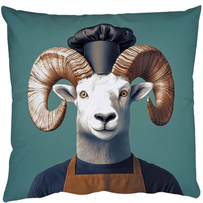 Sierkussens - Kussentjes Woonkamer - 50x50 cm - Geit - Hoorns - Kokskleding