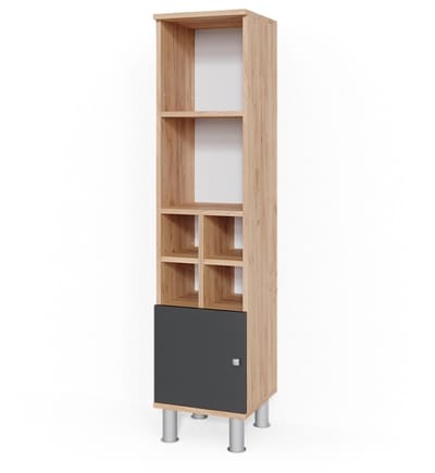Vicco Fynn Halfhoge kast – 30 x 130.6 cm kleine deur Antraciet