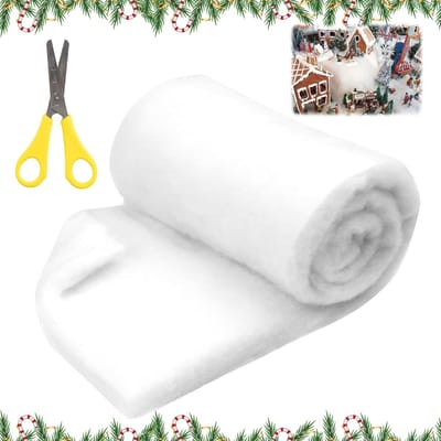 Kerstsneeuwdekens Set - Kunstsneeuw Mat - Kerstdorpen Bouwen - Grote Afmeting - 150 x 40 cm - Wit