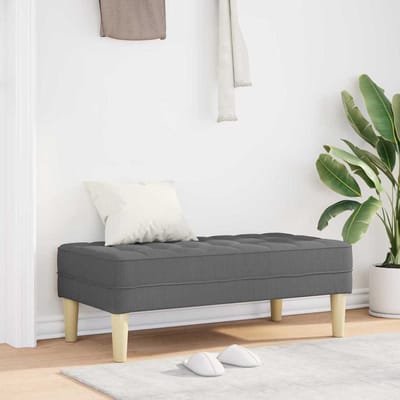 vidaXL - Bank - met - kussen - Donkergrijs - 113 - x - 57 - x - 39 - cm - Stof