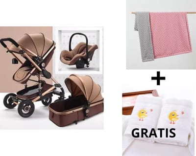 3 in 1 Kinderwagen,Wandelwagen,Buggy,Baby Stroller Inclusief Autostoeltje