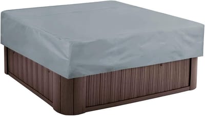 Vierkante spa hoes - 220x220x30cm, weerbestendig, zilver coating