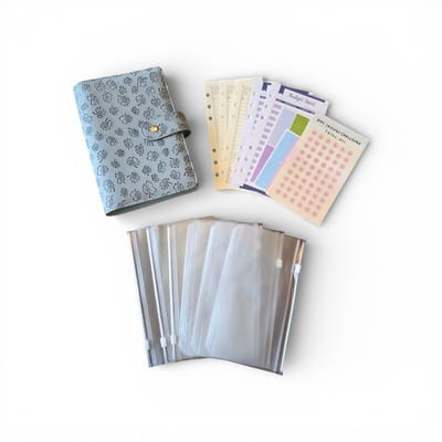 Budget Binder A6 – complete cashstuffing map voor slim sparen en budgetteren - blauw