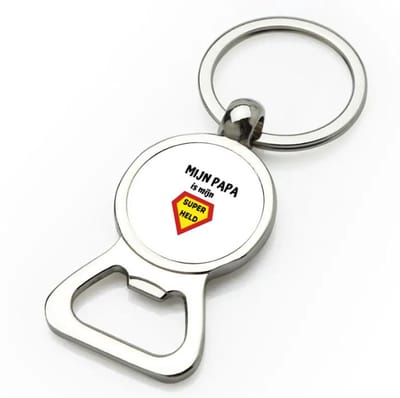 Akyol - mijn papa is mijn superheld flesopener - Vader - super papa - vader cadeautjes - vaderdag - verjaardag - geschenk - kado - 9 bij 3 cm