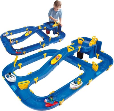 Waterplay Niagara - Waterbaan - Blauw - Afmetingen 130 x 90 x 22 cm - Grote glijbaan - 3 boten 1 watervliegtuig 4 speelfiguren en 2 sloten - Vanaf 3 jaar - Waterspeelgoed
