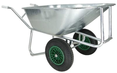 Fort Kruiwagen F&S 230V/2 met 230 liter verzinkte bak en 2 luchtwielen