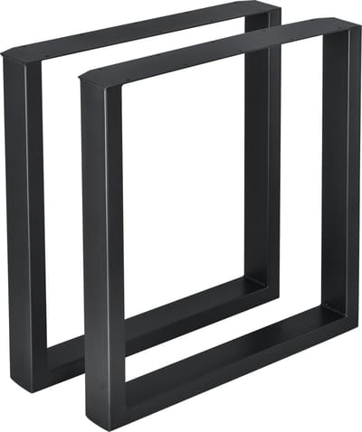 Stalen onderstel set van 2 U tafelpoot 70x72 cm zwart [en.casa]