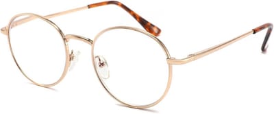 Ronde Leesbril Met Blauwlichtfilter en UV400 Bescherming - Metalen Montuur, Goudkleurig