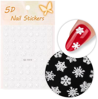 GNB-LAB SD-1919 Serie - Zelfklevende 5D Nagelstickers - Kerstmotief - Universeel - Duurzaam