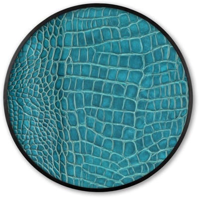 Poster in lijst Rond - Fotolijst 60x60 cm - Posters - Krokodillenleertextuur - Blauw - Exotisch - Ronde posterlijst zwart - Decoratie - Wanddecoratie woonkamer - Muurdecoratie slaapkamer