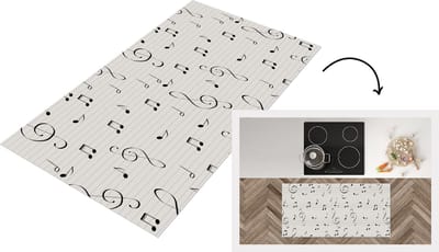 Keukenloper - Loper keuken - Bladmuziek - Patronen - Muziek - 120x60 cm - Keukenloper vinyl