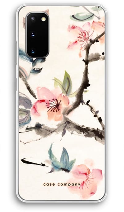 Case Company® - Hoesje geschikt voor Samsung Galaxy S20 hoesje - Japanse bloemen - Soft Cover Telefoonhoesje - Bescherming aan alle Kanten en Schermrand