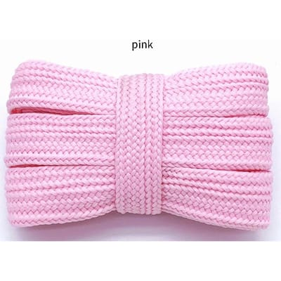 Nieuwe 2 cm brede modeveters heren en dames sneakers platte schoenen casual schoenen veterlengte 100/120/140/160cm schoenveter 18 kleuren 100cm roze