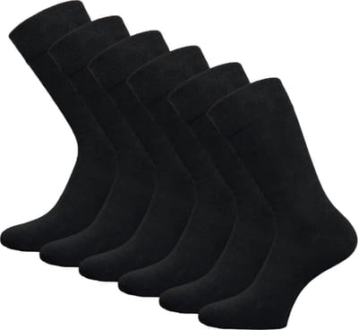 6 paar SQOTTON® Katoenen sokken - Naadloos - Heren & Dames - Zwart - Maat 39-42
