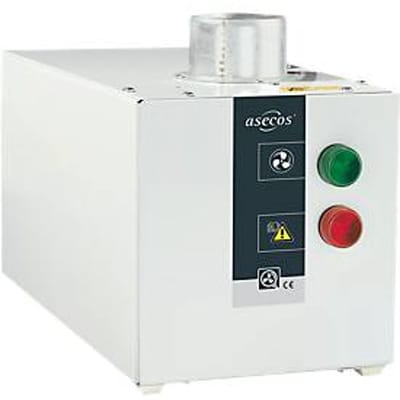 Ontluchting voor hoge kasten van asecos, met monitoring luchtafvoer, met alarm, B 200 x D 400 x H 200 mm