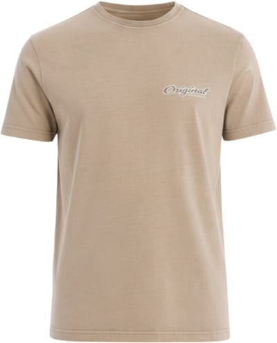 OMBRE T-shirt - Regular Fit - Katoen - Korte Mouw Donkerbeige S